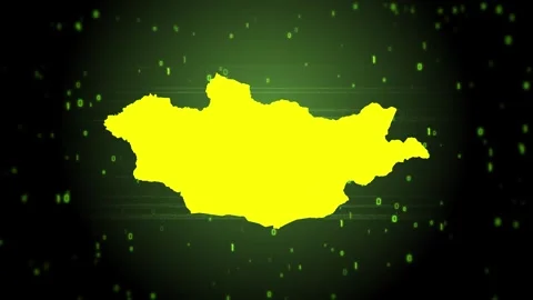 Mongolia Digital Map Intro Stock Footage 247970289