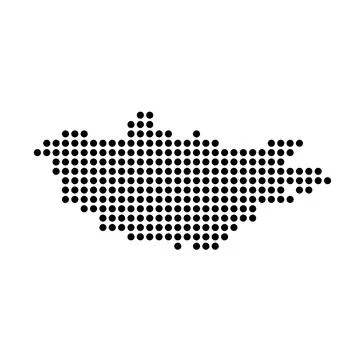 Mongolia dotted vector map Stock Illustration