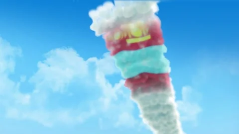 Mongolia Flag 3D Render Animation Created with Colored Smoke Trails by Aircr Stock Footage 332308843