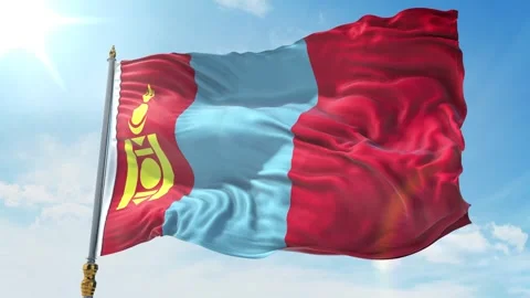Mongolia Flag 4K Stock Footage 343591524