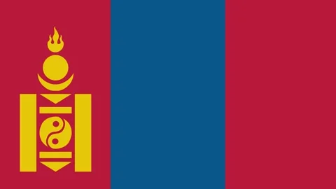 Mongolia flag with animated light sweep Stock Footage 309883612