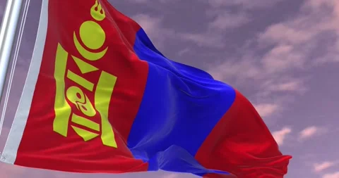 Mongolia Flag Animation Minimal Corporate Video Stock Footage 343591526