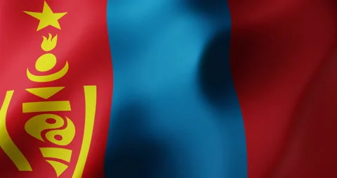 MONGOLIA Flag Animation,  MONGOLIAN Background Colors  (3D Rendered Animation) Stock Footage 170255540