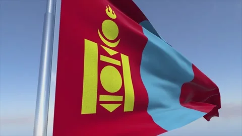 Mongolia Flag Background Broadcast Ready 4K Stock Footage 328198067