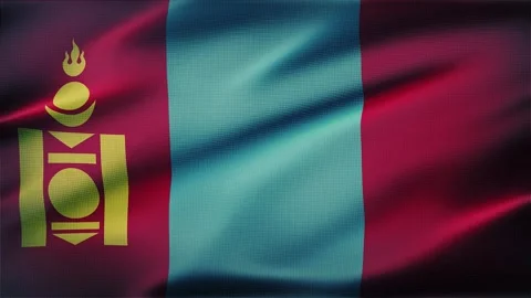 Mongolia Flag Background Stock Footage 343591473