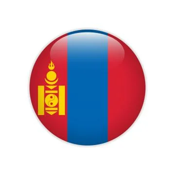 Mongolia flag on button 스톡 일러스트