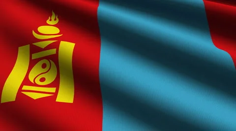Mongolia flag close up Stock Footage 5158073