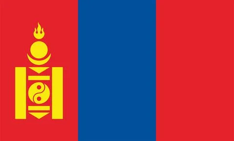Mongolia Flag Design Stock Illustration