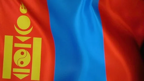 Mongolia Flag Flapping Stock Footage 118970750