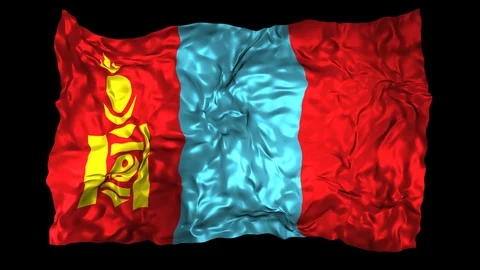 Mongolia flag Stock Footage 110823817