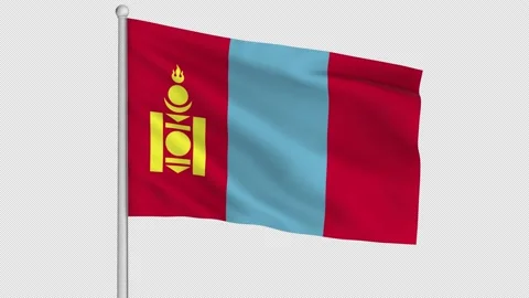 Mongolia Flag 스톡 동영상 212097367
