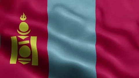 Mongolia flag Front Stock Footage 318667207