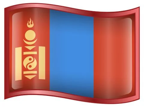 Mongolia flag icon. Stock Illustration