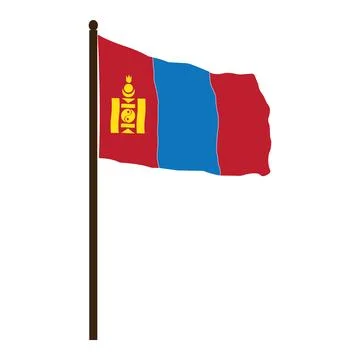 Mongolia flag icon Stock Illustration