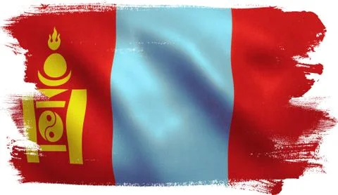 Mongolia Flag Stock Illustration