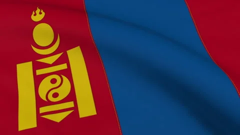 Mongolia Flag Loop Stock Footage 241213378