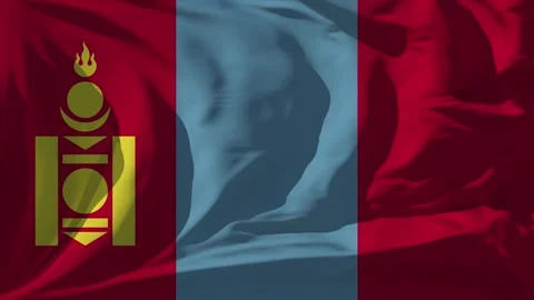 Mongolia Flag Loop Stock Footage 295731185