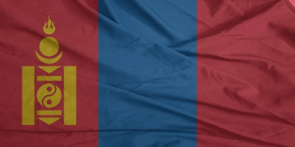 Mongolia Flag moving softly in the wind Stock Photos