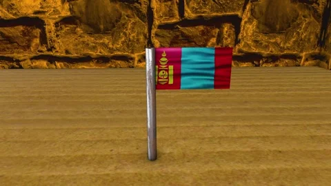 Mongolia Flag Post - Dolly Shot Video stock 270538610