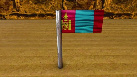 Mongolia Flag Post - Upwards Shot Stock-Footage 270538681