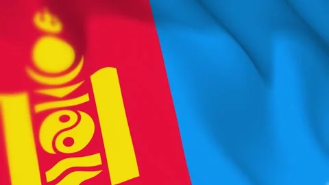 Mongolia Flag Seamless Loop 4k 60fps on Sky Background Stock Footage 340342895