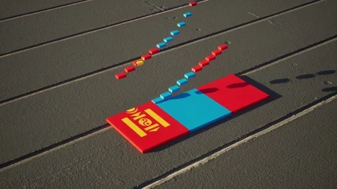 Mongolia Flag - Slow Motion Video stock 318828208