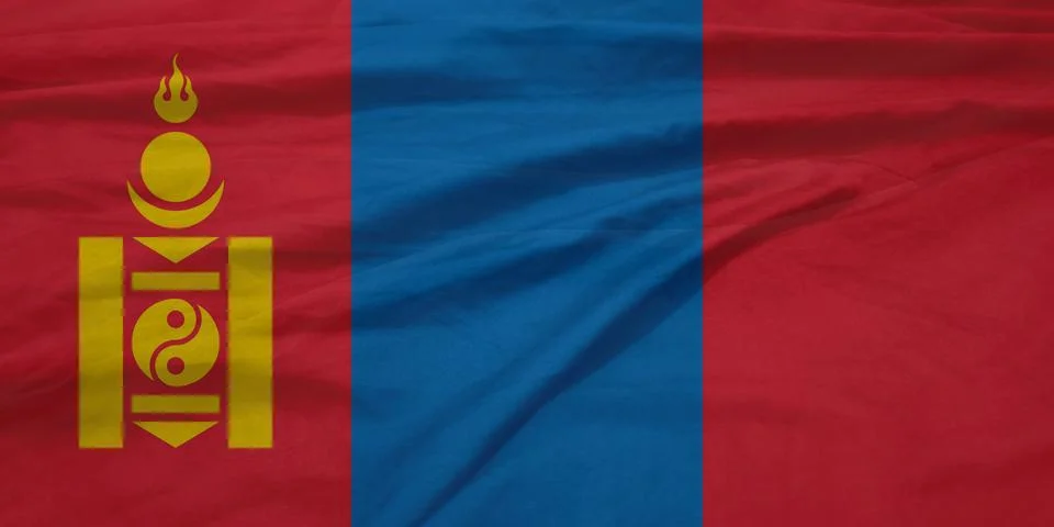 Mongolia    Flag soaring in wind Stock Photos