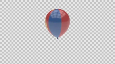 Mongolia flag textured balloon rotating Alpha Video stock 61525886