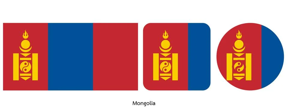 Mongolia flag, vector illustration Stock Illustration