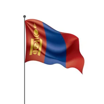 Mongolia flag, vector illustration on a white background Stock Illustration