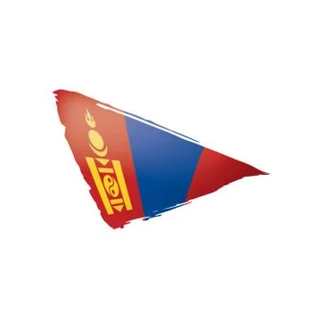 Mongolia flag, vector illustration on a white background Stock Illustration