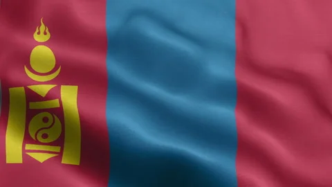 Mongolia Flag Waving Animation | Realistic 3D National Flag Loop 4K Stock Footage 344823238