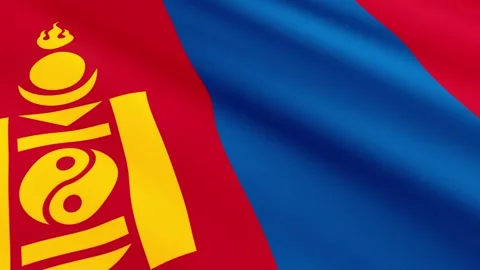 Mongolia Flag Waving Gently in the Wind, Waving Flag Background Stock Footage 309313194