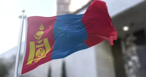Mongolia-flag-waving-seamless-loop-4k-60fps Stock Footage 331297900