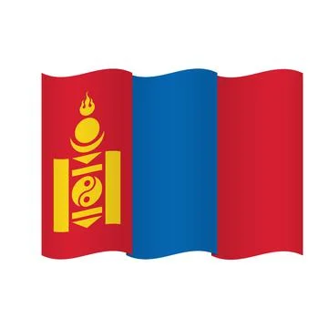 Mongolia Flag Waving Vector Illustration Stock Illustration