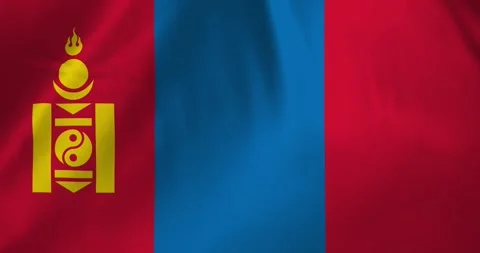Mongolia flag waving with the wind background loop video animation Video stock 327172982