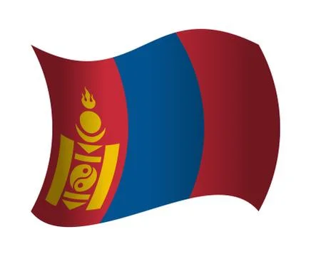 Mongolia flag waving in the wind イラスト素材