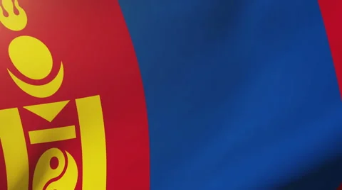 Mongolia flag waving in the wind. Looping sun rises style.  Animation loop Stock Footage 48971180