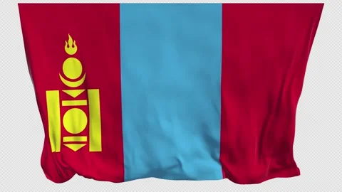 Mongolia Flag Waving in the Wind  National Symbol of Mongolia Stock Footage 336195388
