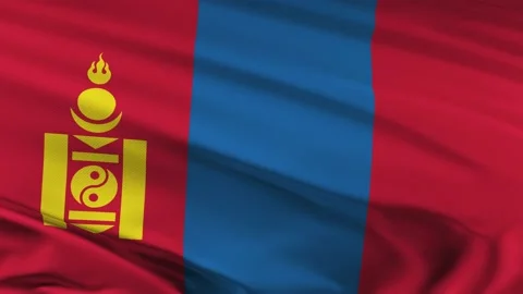 Mongolia flag waving on wind seamles loop Stock Footage 148423221
