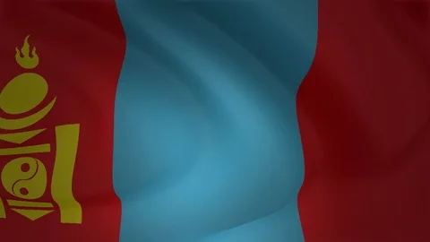 Mongolia flag waving in the wind in slow... | Stock Video | Pond5