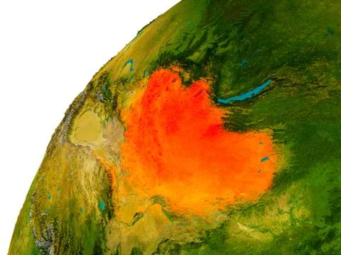 Mongolia on globe Stock Illustration