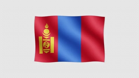 Mongolia - High quality animation of waving flag on transparent background. Stock Footage 320242691