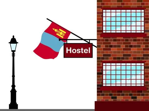 Mongolia Hostels Vector Illustration Stock Illustration