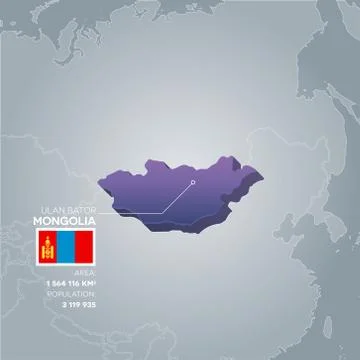 Mongolia information map. Stock Illustration