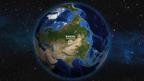 MONGOLIA KHOVD ZOOM IN FROM SPACE Stock Footage 115779904
