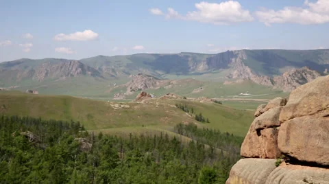 Mongolia landscape with mountains Stock Footage 33077701