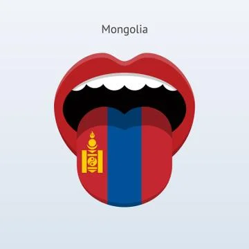 Mongolia language. Abstract human tongue. Stock-Illustration