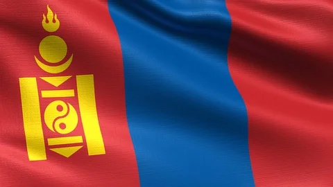 Mongolia Looping Flag 4K Stock Footage 108060739