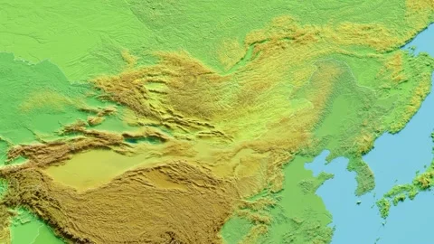 Mongolia Map 3D animated with Borders Video stock 348528156